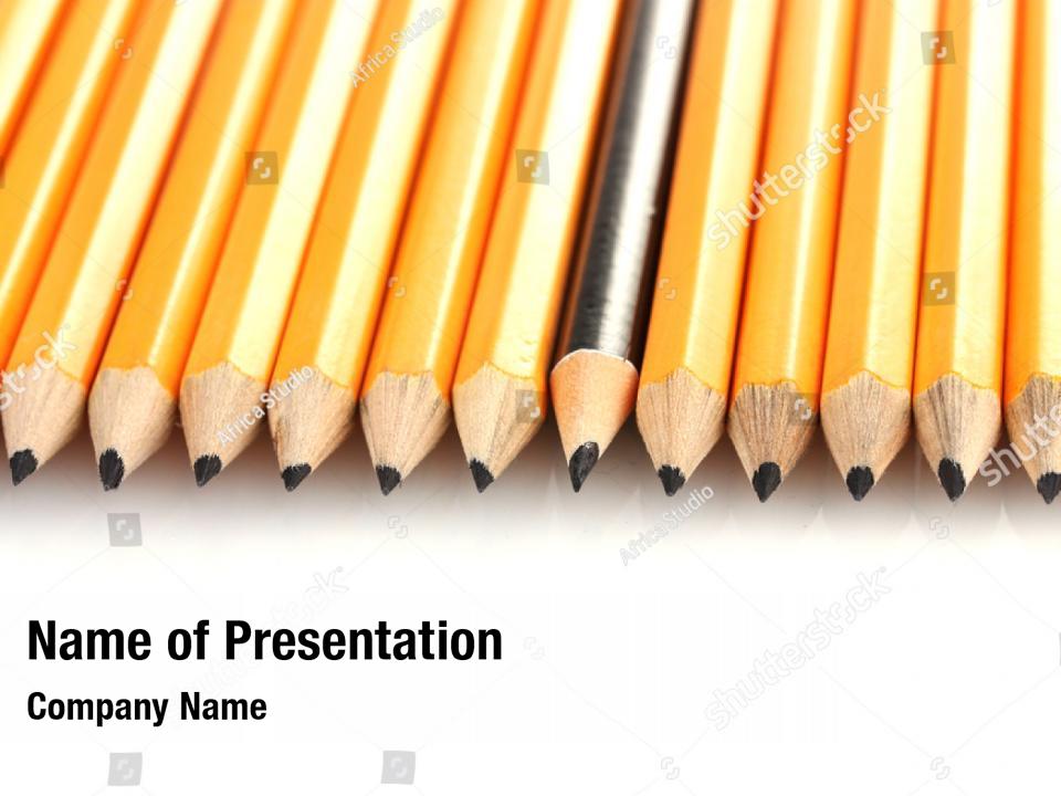 White lead pencils PowerPoint Template - White lead pencils PowerPoint