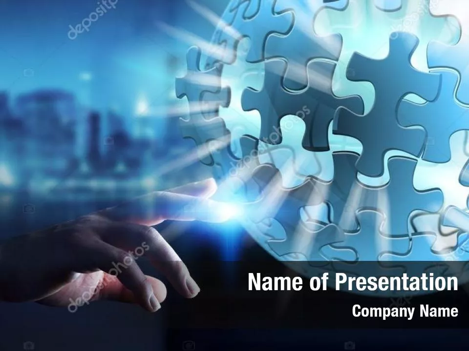 Business Man Hold a Puzzle Globe