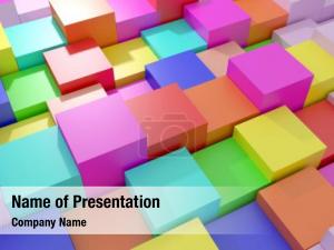 3D Colored Cubes PowerPoint Template