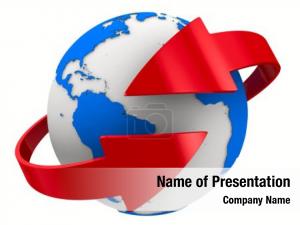 Arrow Around Sphere PowerPoint Template