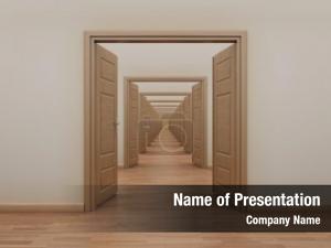 Enfilade Open Doors PowerPoint Template