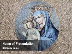 Painting view artistic virgin mary PowerPoint Template