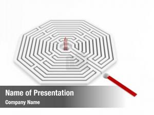Maze Exit Sign PowerPoint Template