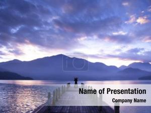 Businessman Standing on Pier PowerPoint Template