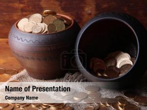 Pot of Gold Coins PowerPoint Template