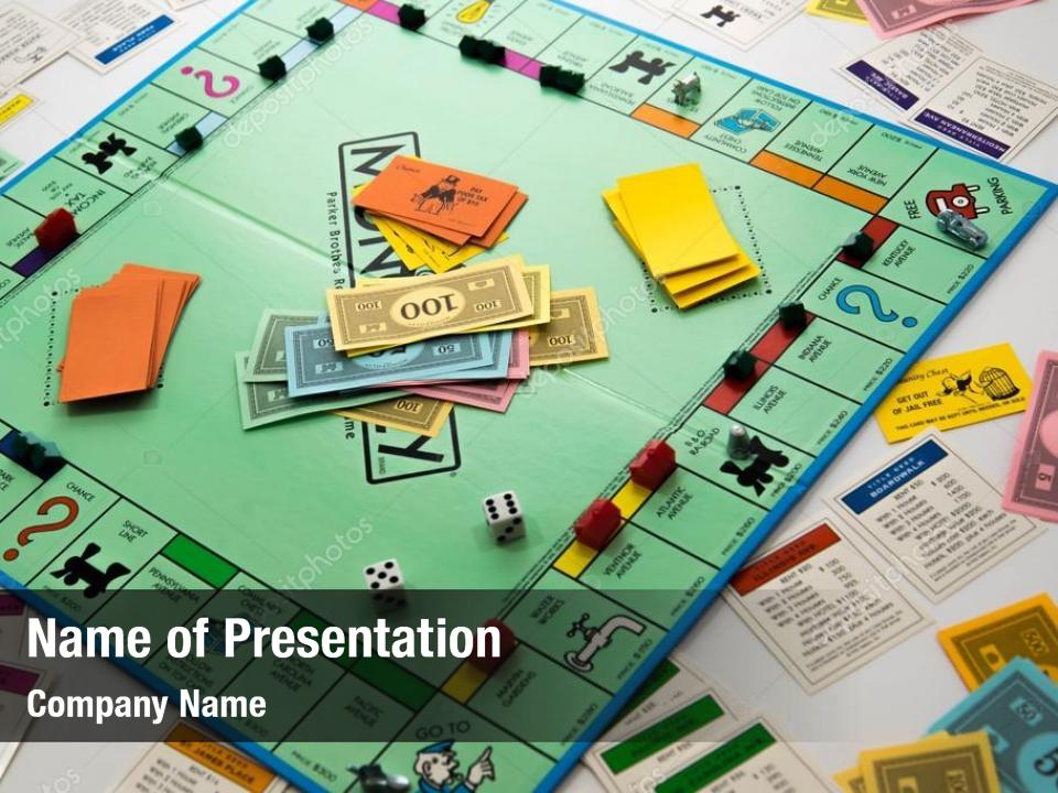 Game monopoly board PowerPoint Template - Game monopoly board ...