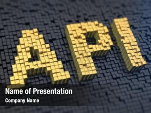 Yellow acronym 'api' square pixels