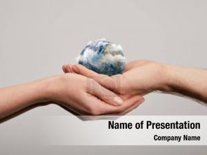 Globe in Hand PowerPoint Template
