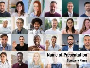 Beautiful Faces Collage PowerPoint Template