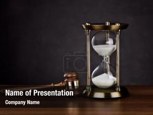 Dark gavel hourglass   PowerPoint Template