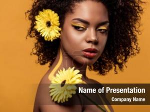 African young bright american woman PowerPoint Template