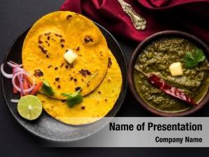 Makki sarson saag roti popular PowerPoint Template