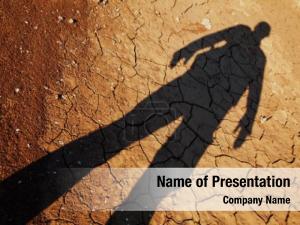 Over shadow man cracked drought PowerPoint Template