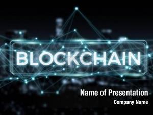 Blurred blockchain connection city 