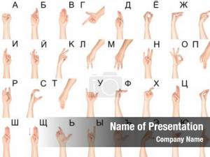 Language set sign female hands