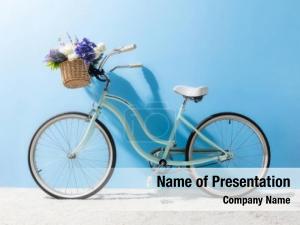 Bicycle side view flowers basket
