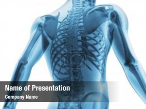 Under man's skeleton transparent skin PowerPoint Template