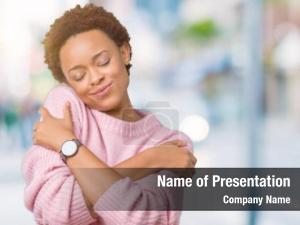 African beautiful young american woman PowerPoint Template