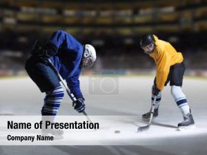Ice Hockey Duel PowerPoint Template