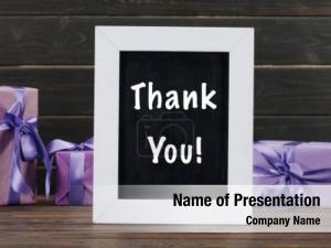 Lettering thank you chalkboard frame PowerPoint Template