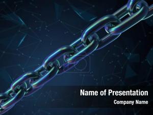 Concept blockchain technology blue chains