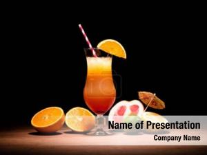 Drink tasty alcohol orange juice PowerPoint Template