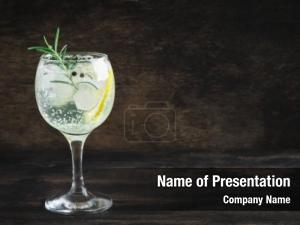 (gin alcohol drink tonic cocktail) PowerPoint Template