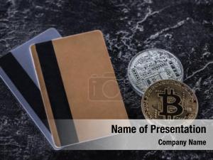 Credit top view cards bitcoins