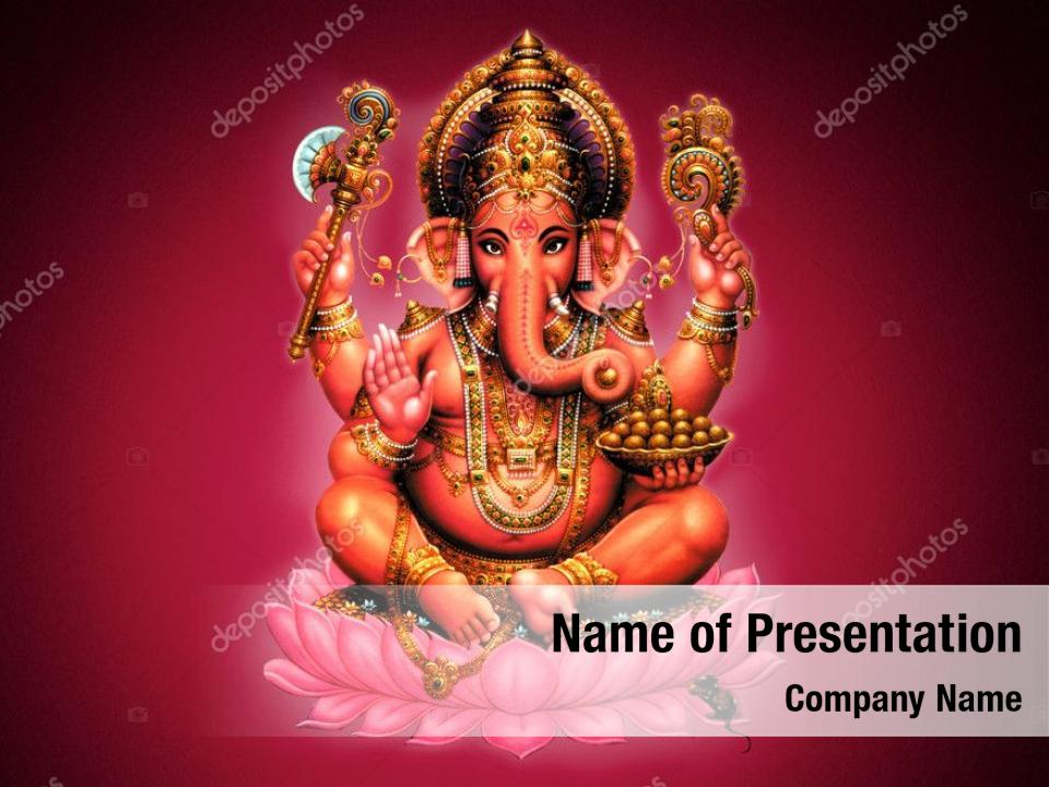 Ilustración roja de Ganesh, dios indio