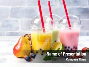 Iced refreshing homemade milky bubble PowerPoint Template