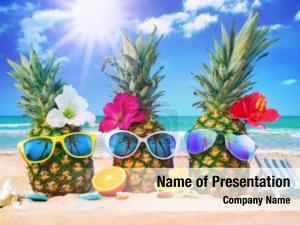 Stylish attractive pineapples sunglasses sand