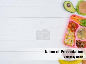 Tray top view kids lunch PowerPoint Template