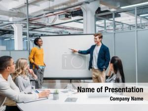 Presentation managers making colleagues modern PowerPoint Template