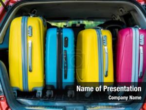 Bags colored travel car trunk