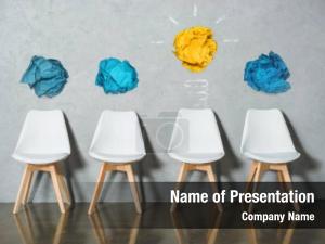 Chairs concept idea job interview PowerPoint Template