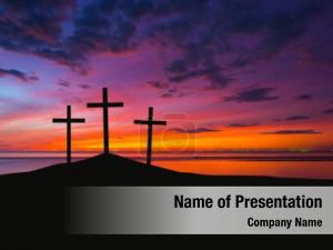 Hill three crosses   PowerPoint Template