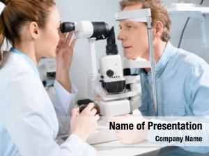 Examining professional oculist man visual