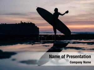 Surfboard silhouette woman seashore evening