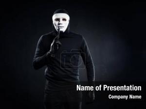 Balaclava robber mask holding gun
