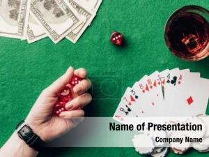 Dice woman holding casino table