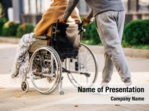 Disabled cropped shot man wheelchair PowerPoint Template