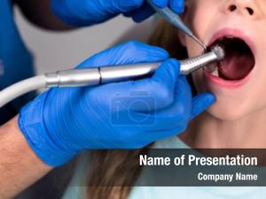 Handpiece dentist dental drilling teeth PowerPoint Template