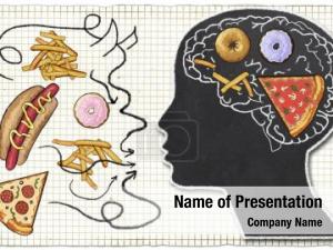 Fast addiction illustrated food brain PowerPoint Template