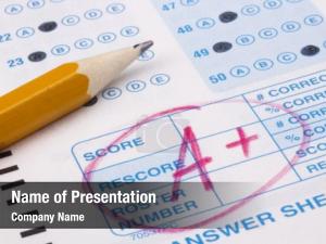 Perfect close up photograph grade scantron PowerPoint Template