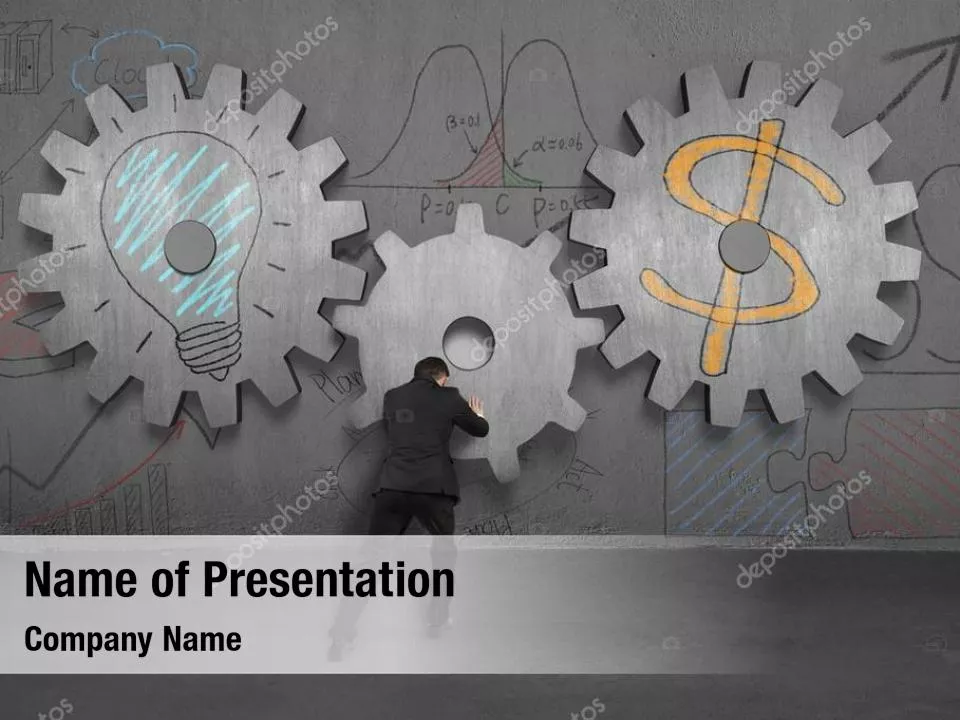 Man Pushing Gear to Connect Other Two