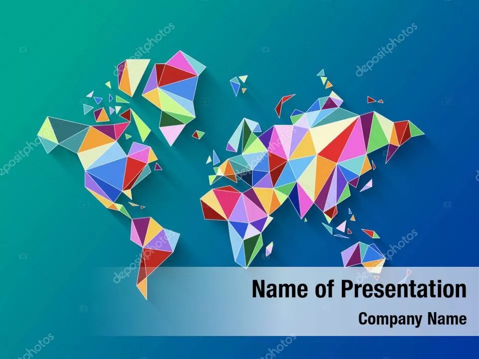 Colorful World Map in Polygonal Design