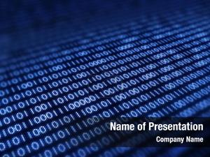 Blue Binary Code PowerPoint Template