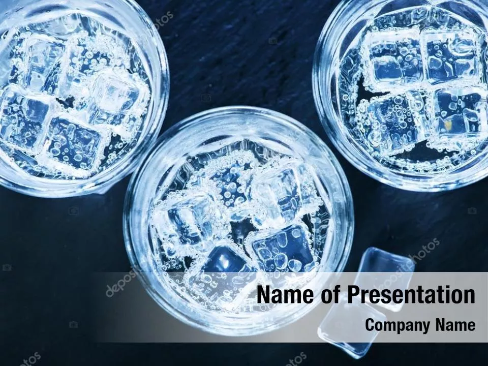 Glass Of Cold Water With Ice Cubes