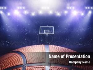 Basketball Ball on Blue Background