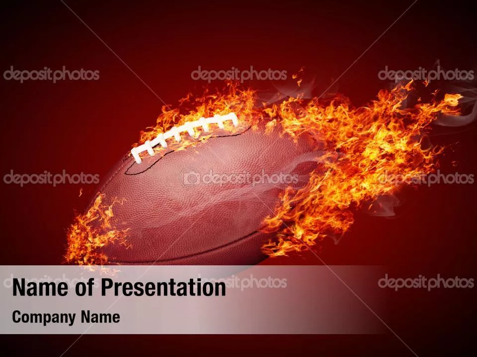 Fiery American Football Ball